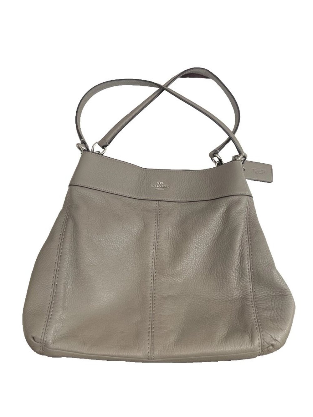 Coach Lexy F27593 Fog Taupe Pebbled Leather Shoulder Bag MSRP $395